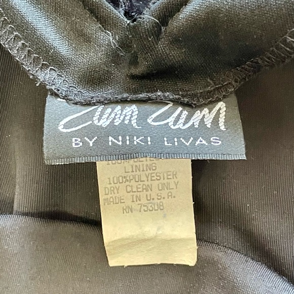 Vintage 90s Y2K Zum Zum Bias Cut Asymmetrical Velvet + Chiffon Formal Slip Gown - Picture 16 of 17